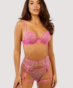 Playful Promises Coccinelle Rainbow Shooting Star Pride Embroidery Suspender Belt