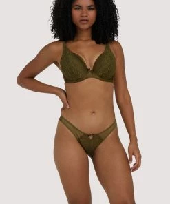 Deja Day Sophia Olive Plunge Push Up Bra