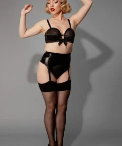 Bettie Page Lingerie Erotic Latex Suspender
