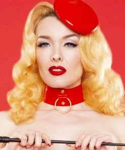 Bettie Page Lingerie Red Latex Mini Beret Erotic