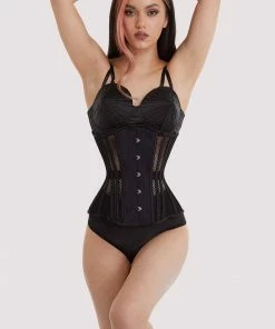 Bettie Page Lingerie Basques & Corsets Fishnet Mesh Underbust Corset