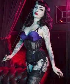 Bettie Page Lingerie Basques & Corsets Fishnet Mesh Underbust Corset