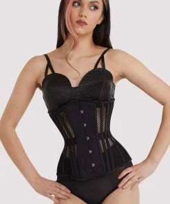 Bettie Page Lingerie Basques & Corsets Fishnet Mesh Underbust Corset