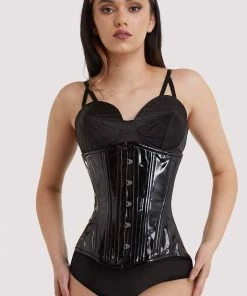 Bettie Page Lingerie Vinyl Fetish Underbust Corset 12 Bettie Page Lingerie Vinyl Fetish Underbust Corset