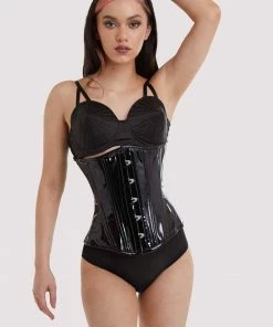 Bettie Page Lingerie Vinyl Fetish Underbust Corset 14 Bettie Page Lingerie Vinyl Fetish Underbust Corset