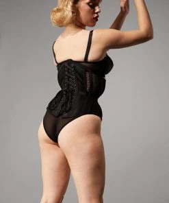 Bettie Page Lingerie Basques & Corsets Fishnet Mesh Underbust Corset
