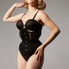 Bettie Page Lingerie Basques & Corsets Fishnet Mesh Underbust Corset 1 Bettie Page Lingerie Basques & Corsets Fishnet Mesh Underbust Corset