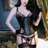 Bettie Page Lingerie Leather Underbust Corset Basques & Corsets