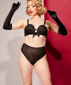 Bettie Page Lingerie Bettie Page Black Overwire Bra Retro Bras