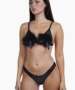Bettie Page Lingerie Powder Puff Triangle Black