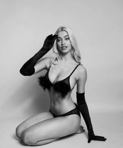 Bettie Page Lingerie Powder Puff Triangle Black