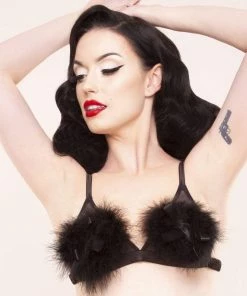 Bettie Page Lingerie Powder Puff Triangle Black