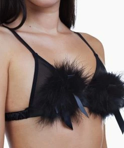 Bettie Page Lingerie Powder Puff Triangle Black