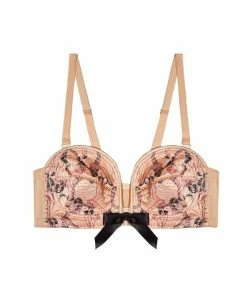 Bettie Page Lingerie Showgirl Pink Overwire Bra Balconette Bras