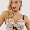 Bettie Page Lingerie Bras Tattoo Print Black Overwire Bra