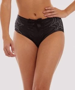 Bettie Page Lingerie Annabelle Diamante Spiderweb High Waist Brief Outlet 12 Bettie Page Lingerie Annabelle Diamante Spiderweb High Waist Brief Outlet