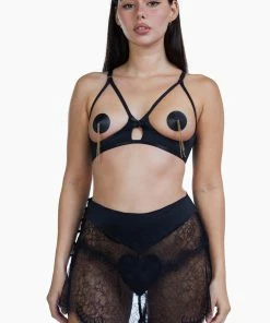 Bettie Page Lingerie Doris Black Heart French Knicker Retro Bras 13 Bettie Page Lingerie Doris Black Heart French Knicker Retro Bras