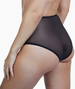 Bettie Page Lingerie Outlet Elsie Emerald Lace High Waisted Brief