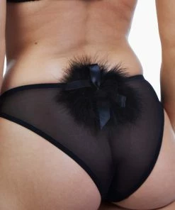 Bettie Page Lingerie Powder Puff Brief Black