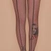 Bettie Page Lingerie Fishnet Seamed Hold-ups Black Hosiery
