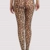 Bettie Page Lingerie Hosiery Leopard Knit Tights Light Nude/Black