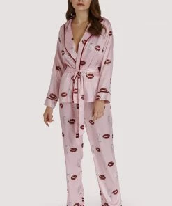 Bettie Page Lingerie Lip Printed PJ Set