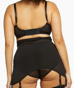 Bettie Page Lingerie Elsie Emerald Green Lace Girdle Outlet