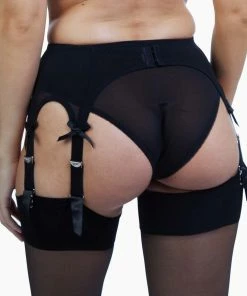 Bettie Page Lingerie Lilac Classic 6 Strap Suspender Belt Outlet