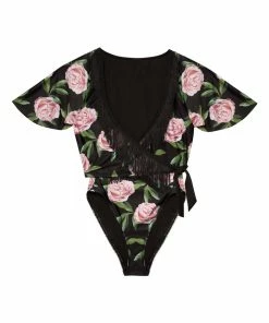 Bettie Page Lingerie Eco Claudette Roses Swimsuit Swimwear