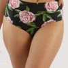 Bettie Page Lingerie Claudette Roses High Waisted Bikini Brief