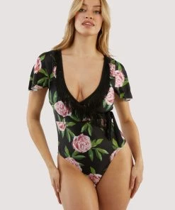 Bettie Page Lingerie Eco Claudette Roses Swimsuit Swimwear