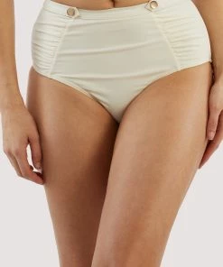 Bettie Page Lingerie Eco Honey White Sweetheart Bikini Brief Swimwear