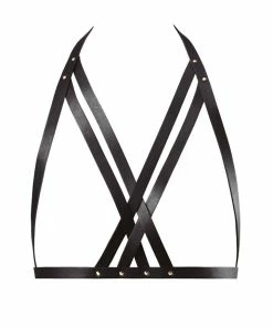 Bijoux Indiscrets Intimate Play Maze Black Halter Harness Bra