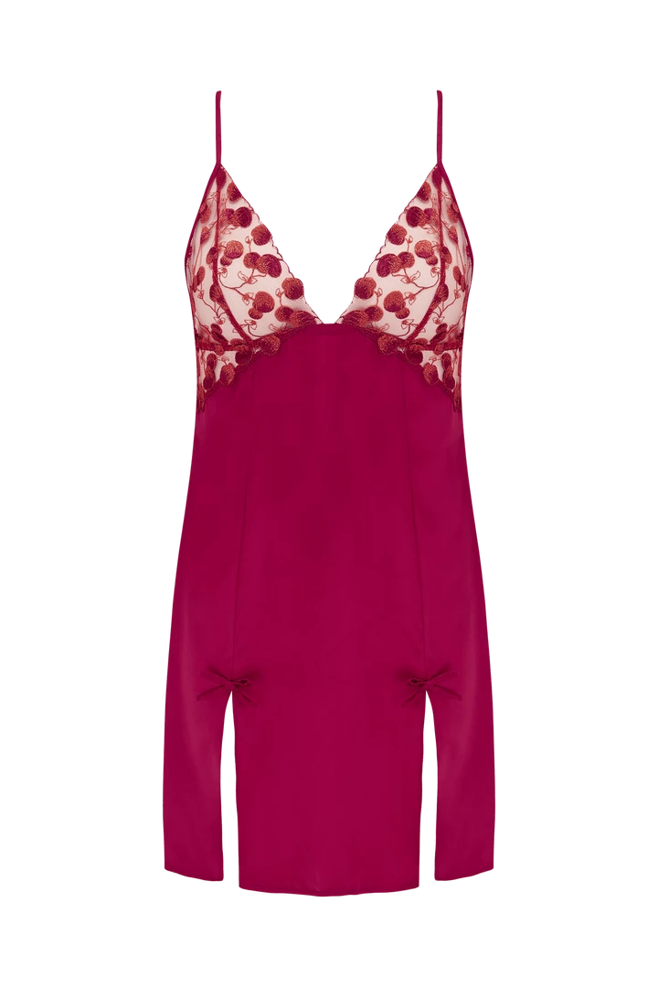 Coco De Mer Nightwear Naomi Cherry Slip 7 Coco De Mer Nightwear Naomi Cherry Slip