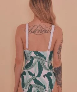 Collectif X PP Swimwear Banana Leaf Knot Swimsuit