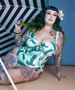 Collectif X PP Swimwear Banana Leaf Knot Swimsuit