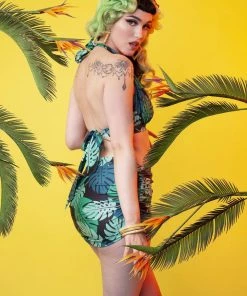 Collectif X PP Green Palm Skirted Brief