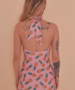 Collectif X PP Pineapple Skirted Halterneck Swimsuit