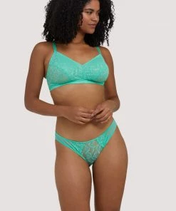 Deja Day Emma Mint Green Lace Wireless Bra