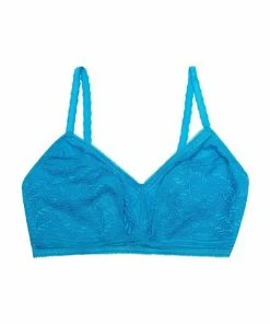 Deja Day Emma Sky Blue Lace Wireless Bra Outlet