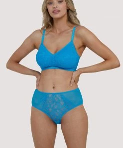 Deja Day Emma Sky Blue Lace Wireless Bra Outlet