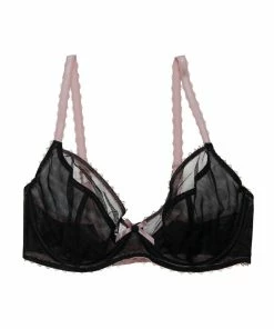 Deja Day Grace Black & Pink Plunge Bra Outlet