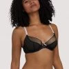 Deja Day Grace Black & Pink Plunge Bra Outlet