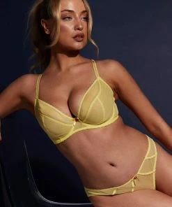 Deja Day Outlet Grace Lemon Yellow Plunge Bra