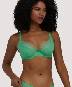 Deja Day Grace Mint Plunge Bra Outlet