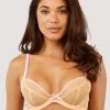Deja Day Grace Orange Supportive Plunge Net Bra Bras
