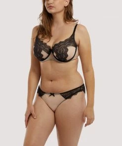 Deja Day Rosalyn Black And Blush Balcony Bra Balconette Bras