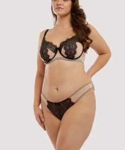 Deja Day Rosalyn Black And Blush Balcony Bra Balconette Bras