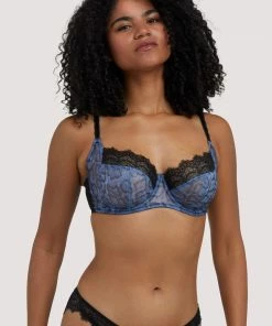 Deja Day Rosalyn Lilac Snake Lace Balcony Bra