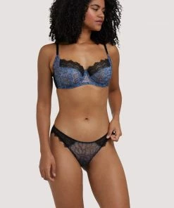 Deja Day Rosalyn Lilac Snake Lace Balcony Bra